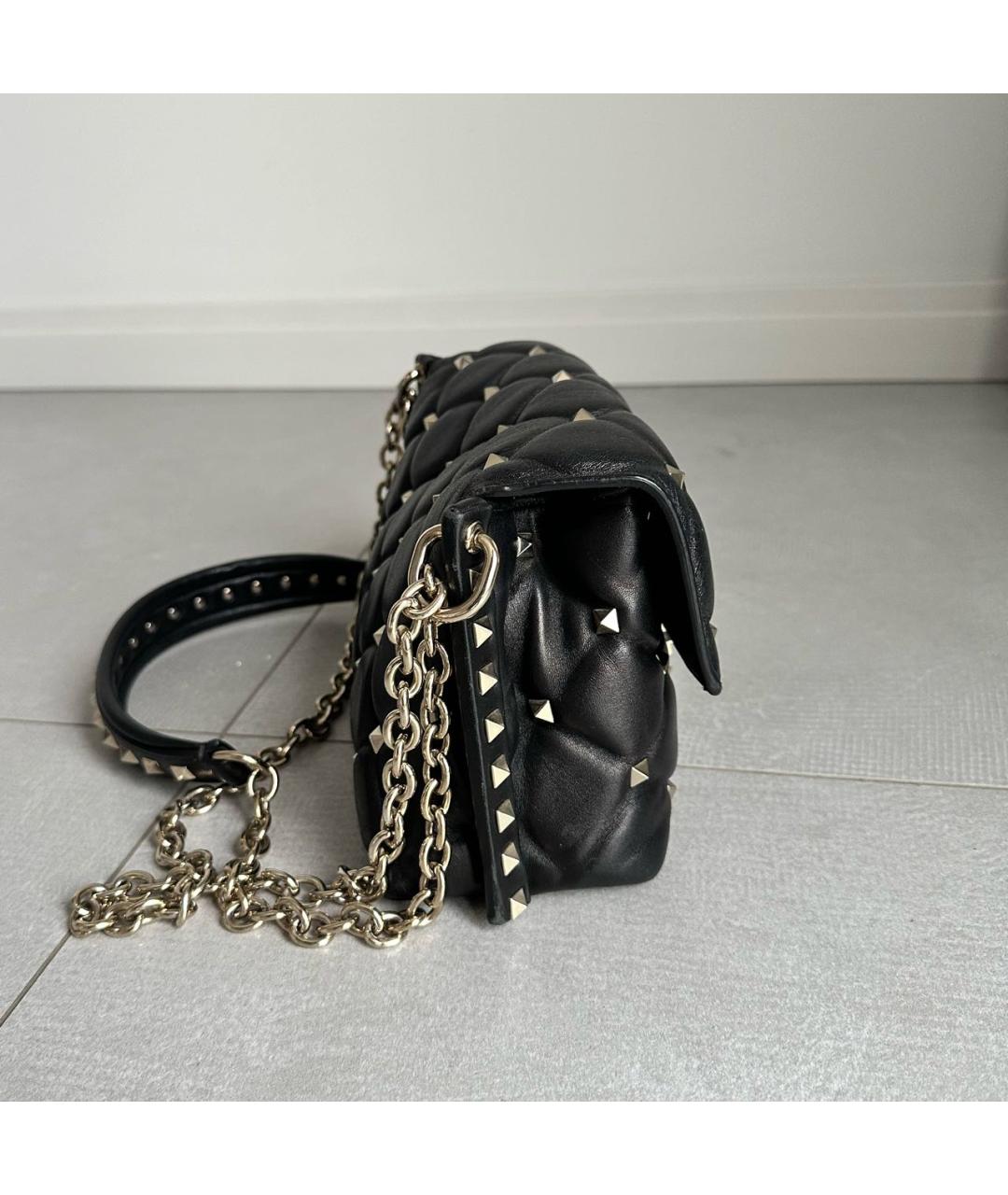 VALENTINO Черная кожаная сумка с короткими ручками, фото 3