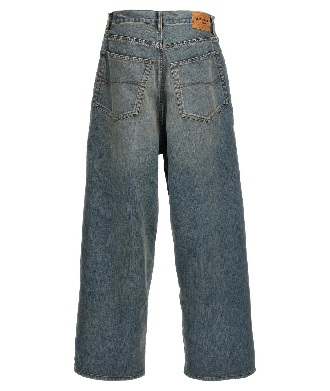 BALENCIAGA Голубые хлопковые прямые джинсы, фото 2