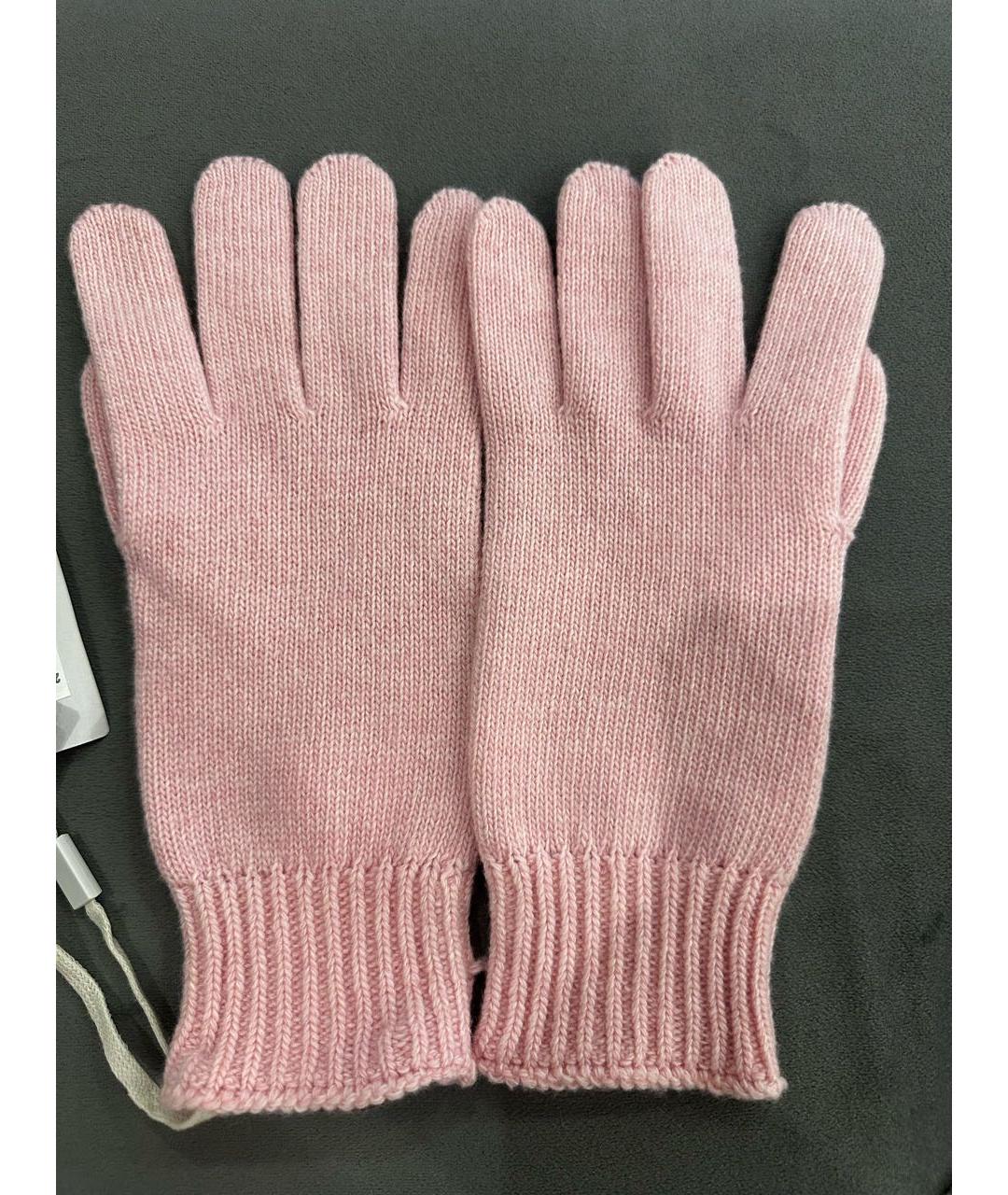 MAX MARA Розовые кашемировые перчатки, фото 5
