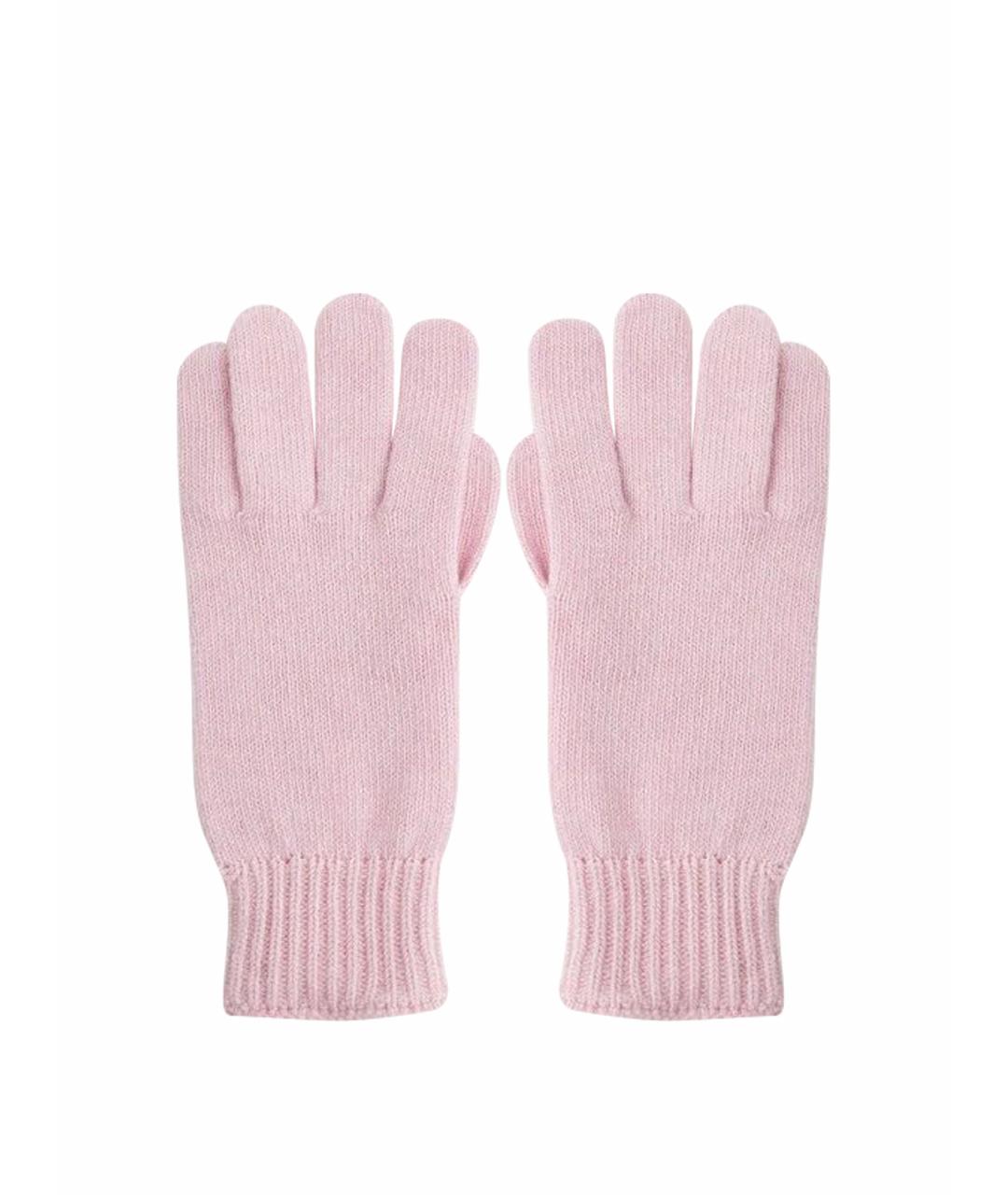 MAX MARA Розовые кашемировые перчатки, фото 1