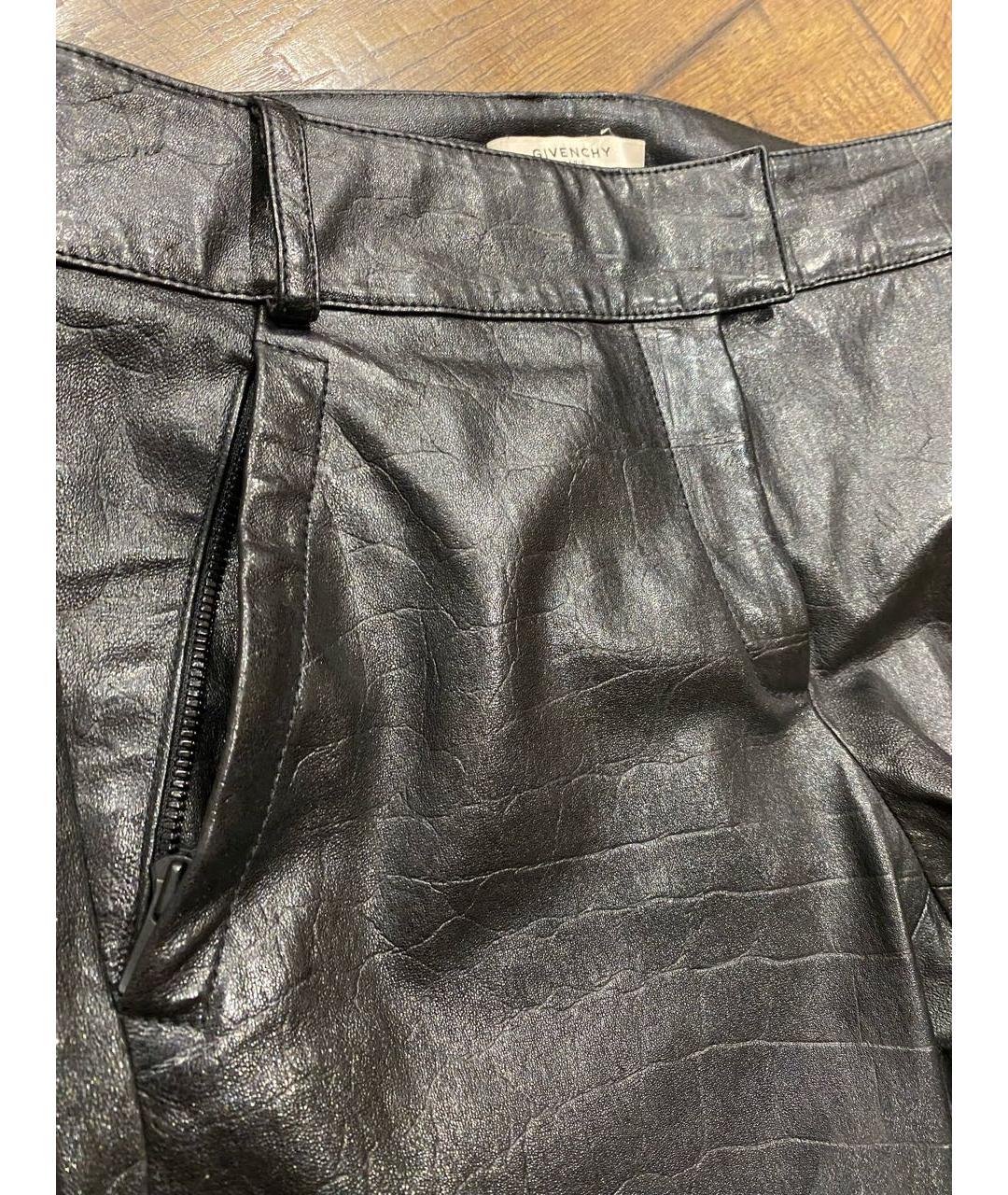GIVENCHY Черные кожаные брюки узкие, фото 3