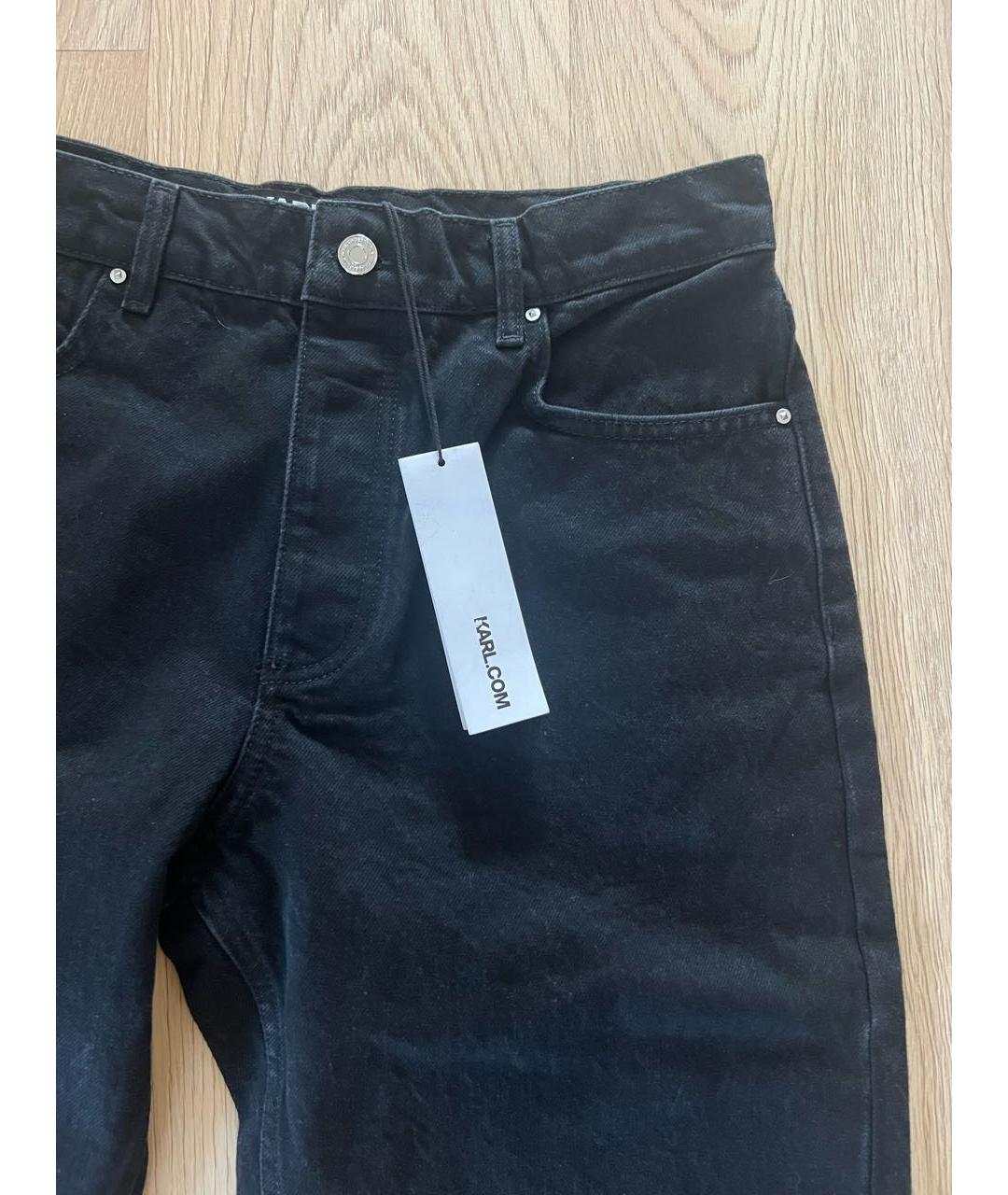 KARL LAGERFELD Черные хлопковые джинсы скинни, фото 6