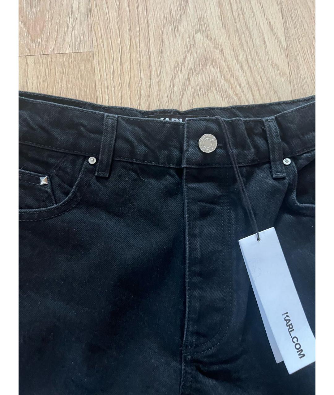 KARL LAGERFELD Черные хлопковые джинсы скинни, фото 5