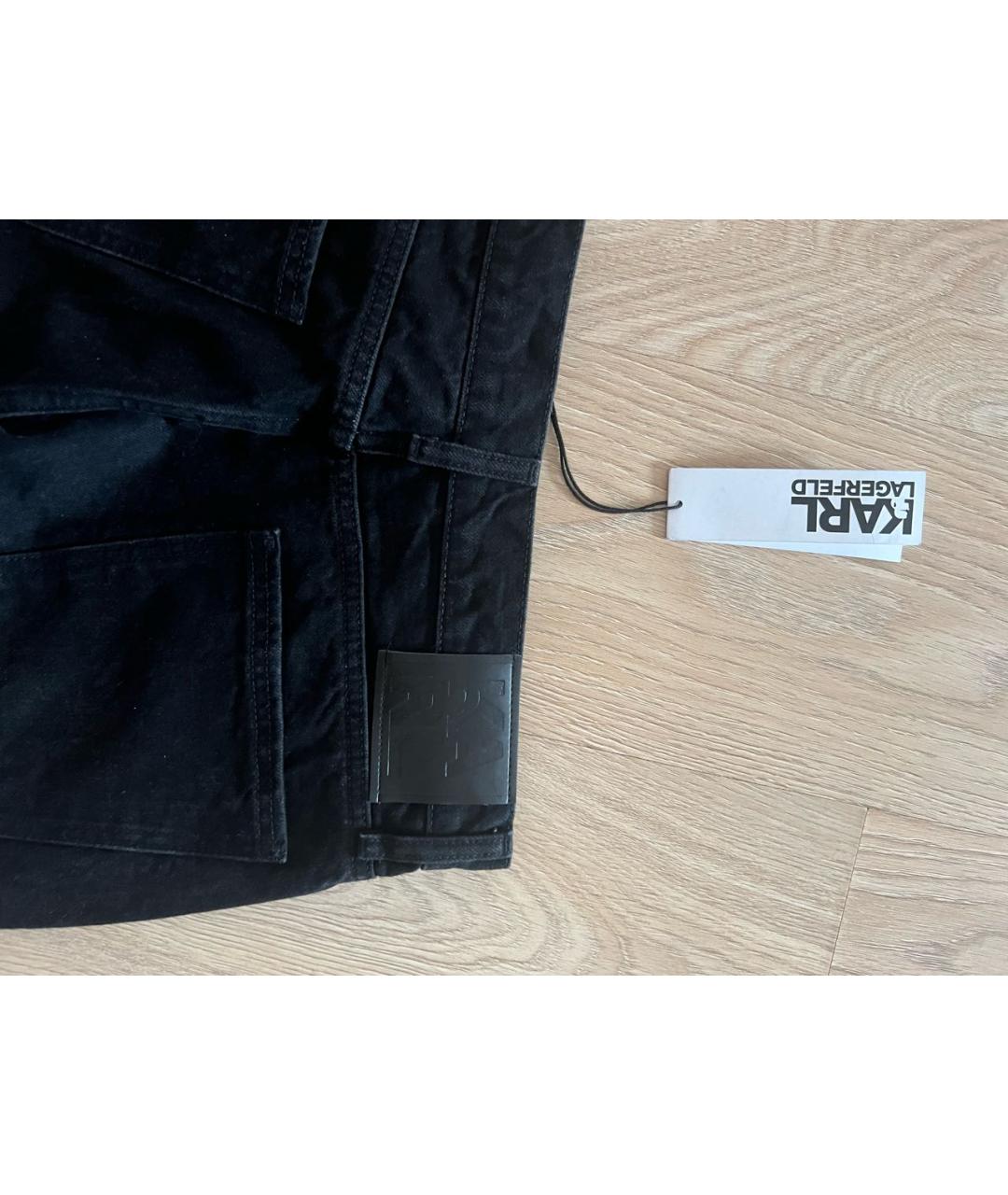 KARL LAGERFELD Черные хлопковые джинсы скинни, фото 3