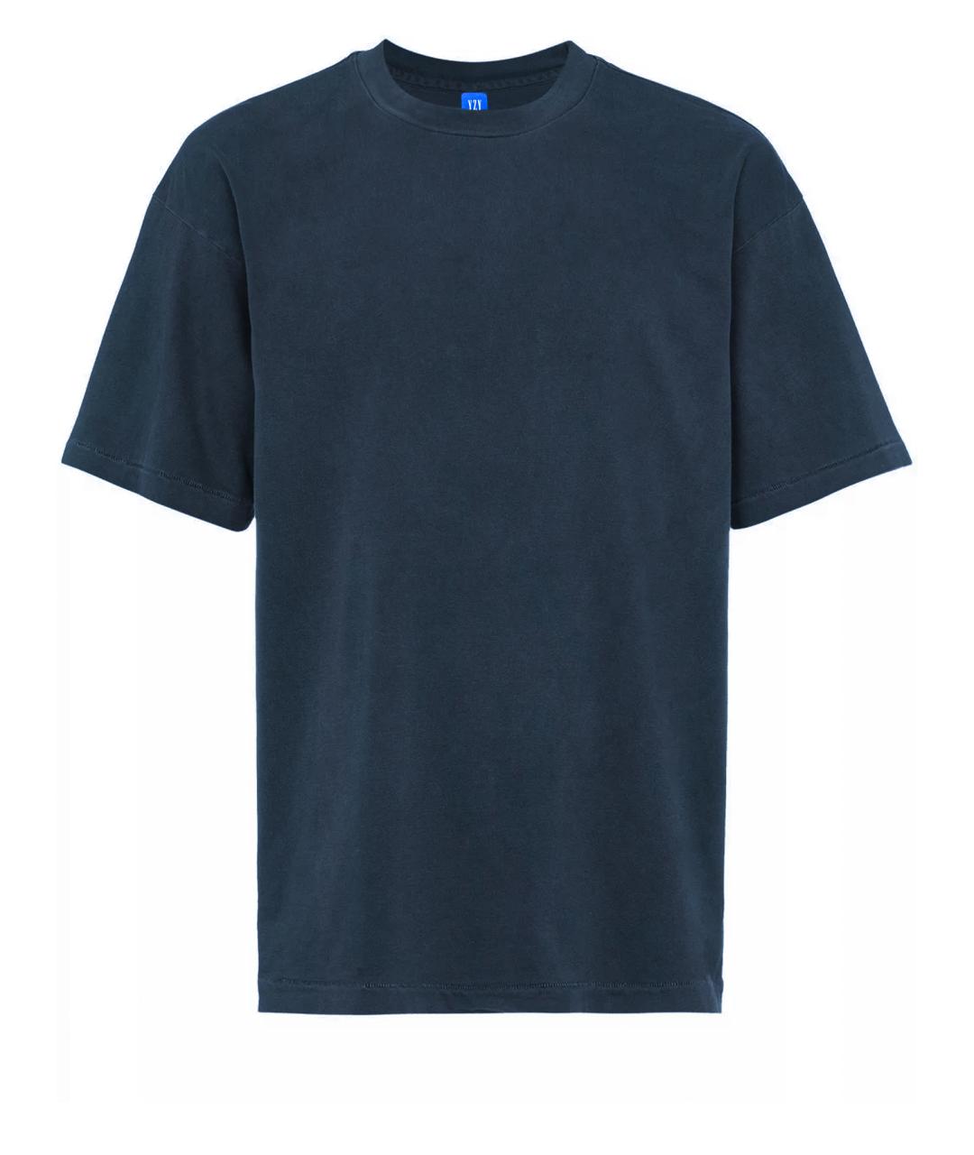 YEEZY Темно-синяя хлопковая футболка, фото 1