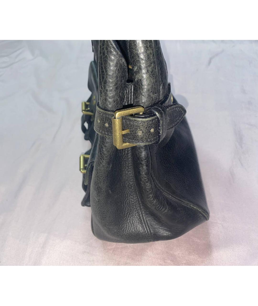 MULBERRY Черная кожаная сумка с короткими ручками, фото 4
