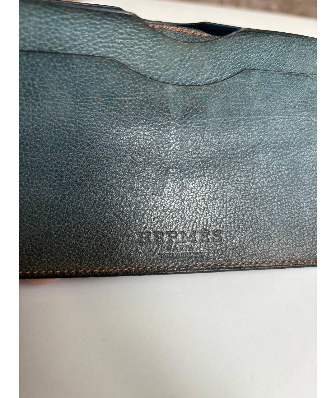 HERMES PRE-OWNED Темно-синий кожаный кошелек, фото 4