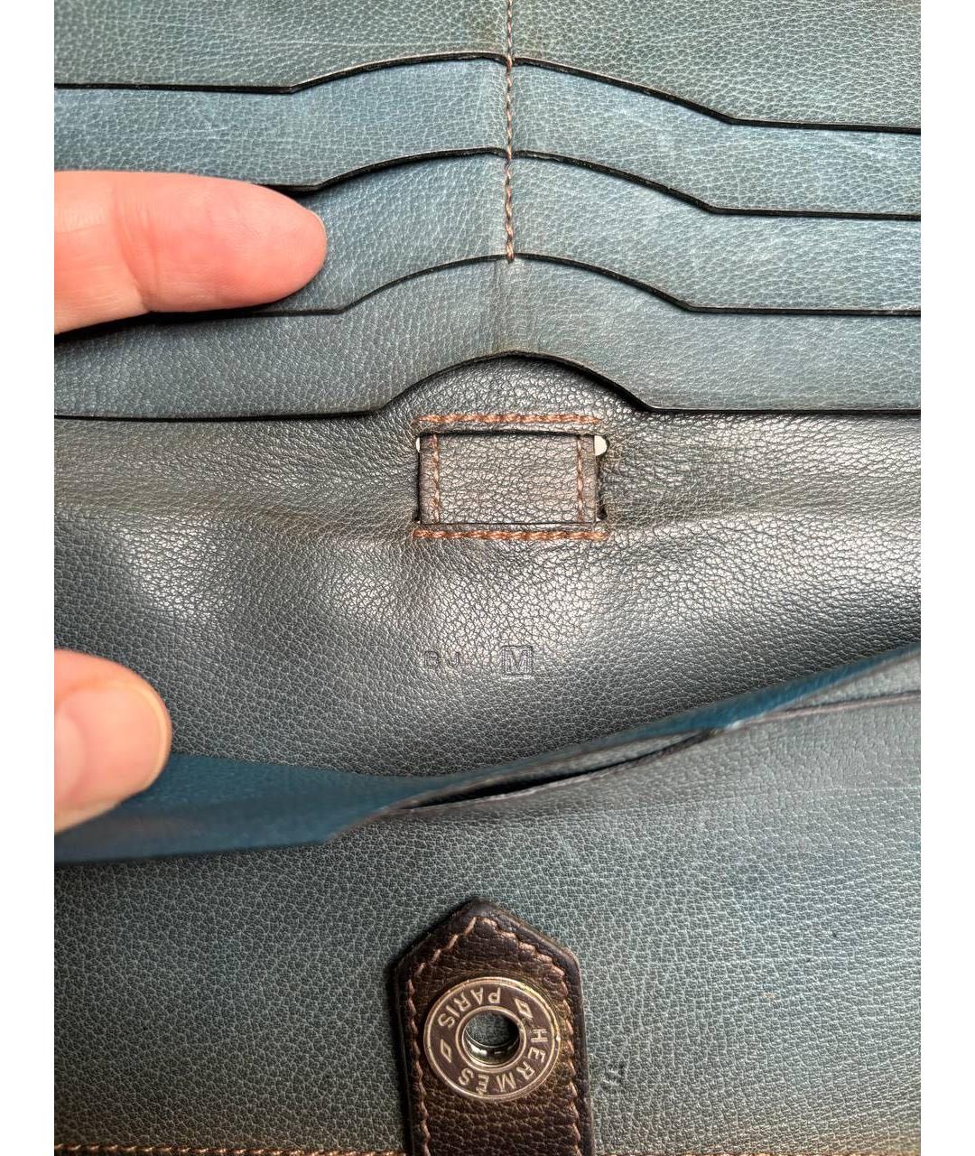 HERMES PRE-OWNED Темно-синий кожаный кошелек, фото 3