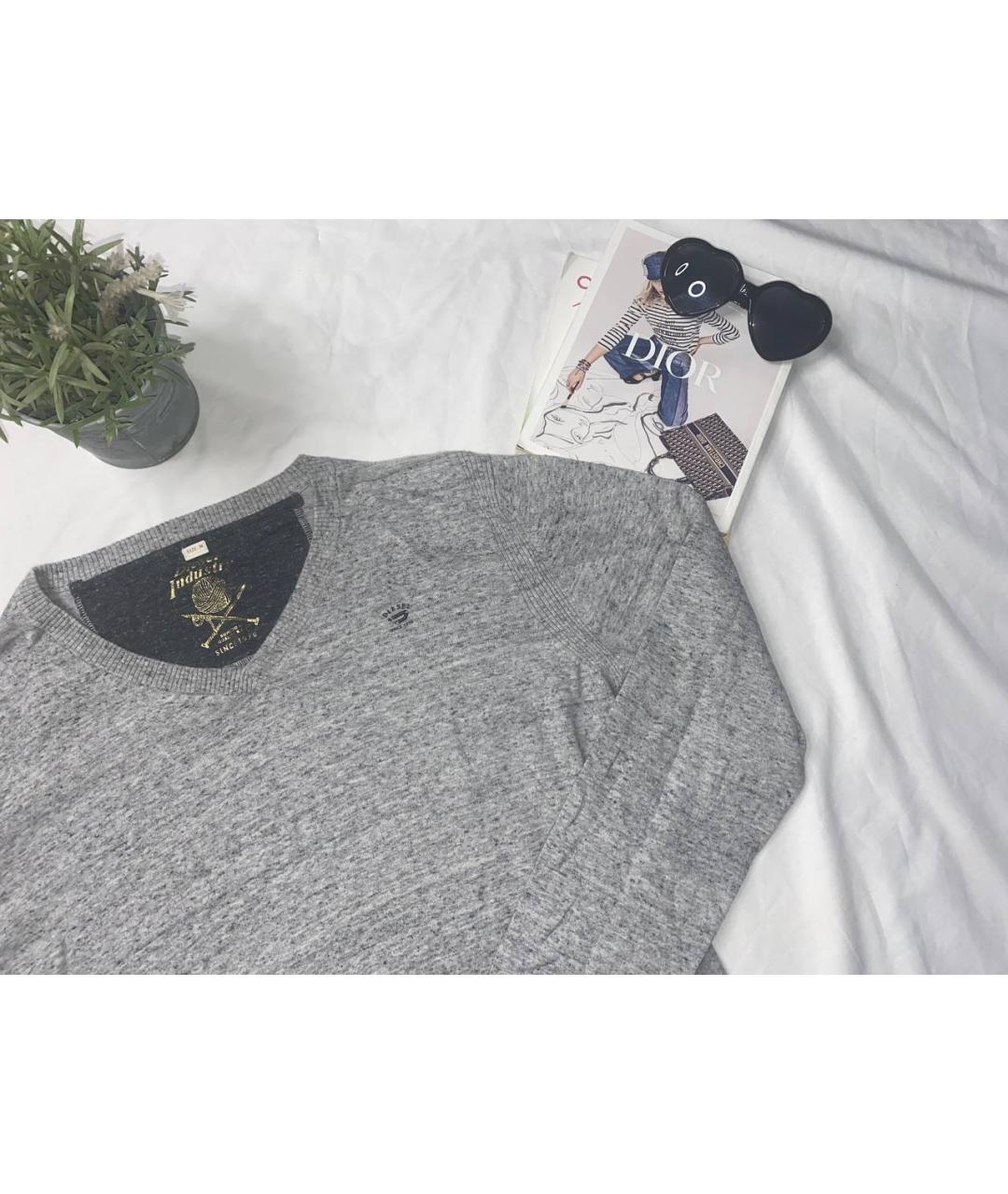 DIESEL Серый хлопковый джемпер / свитер, фото 3