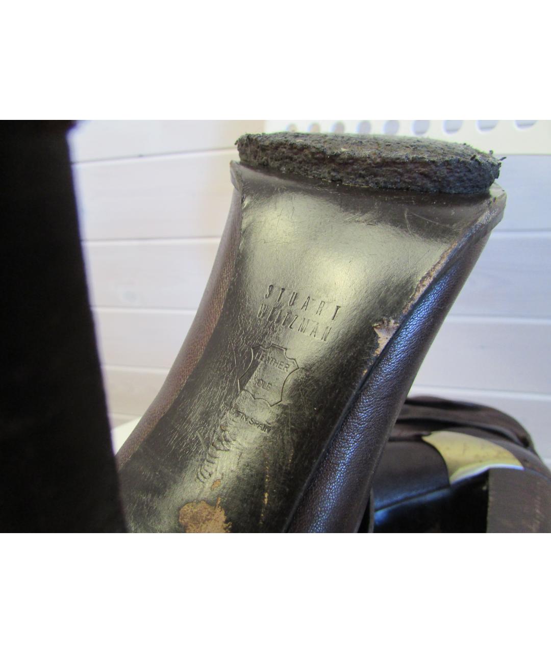 STUART WEITZMAN Коричневые кожаные ботильоны, фото 5