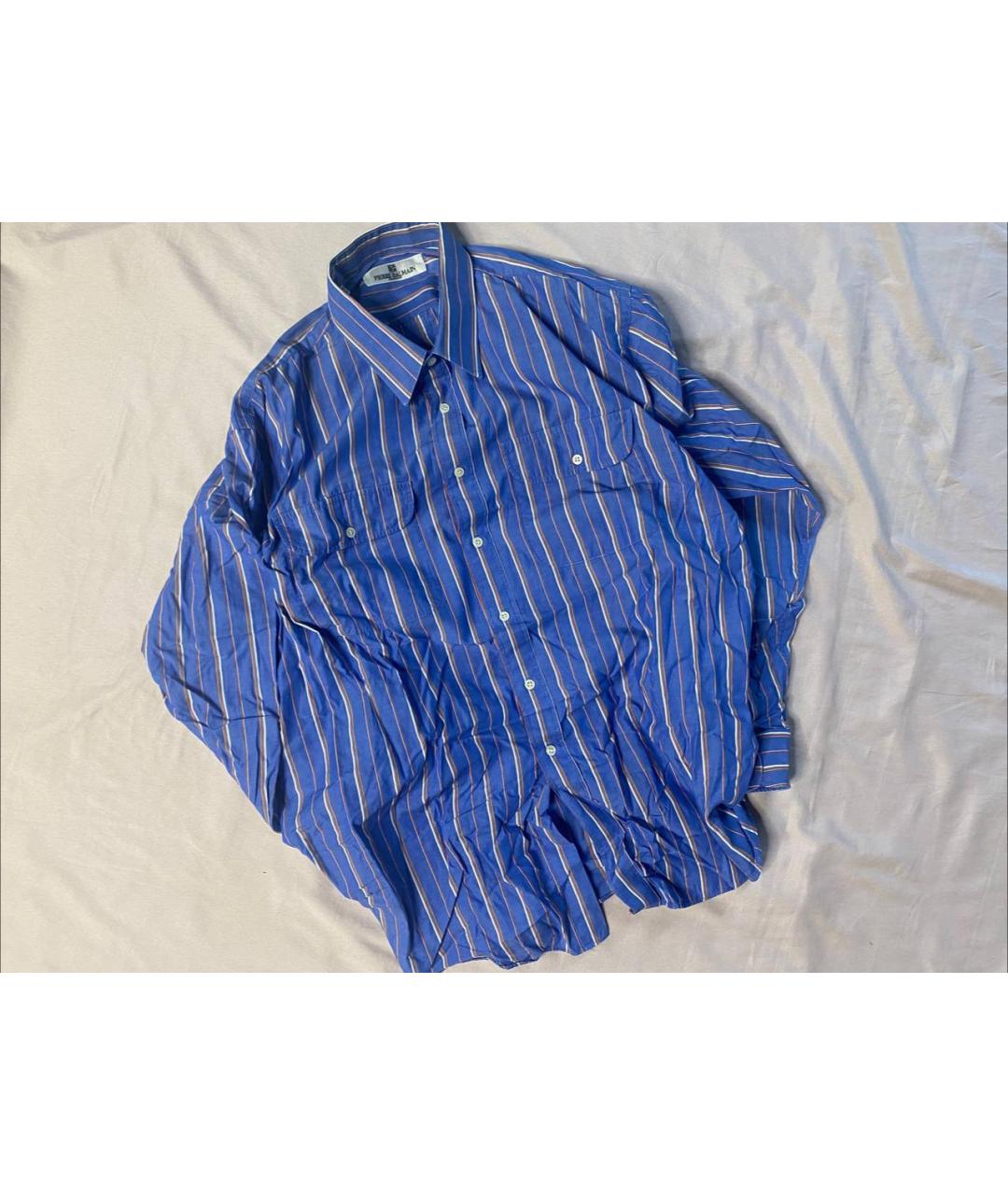 PIERRE BALMAIN Синяя хлопковая классическая рубашка, фото 5
