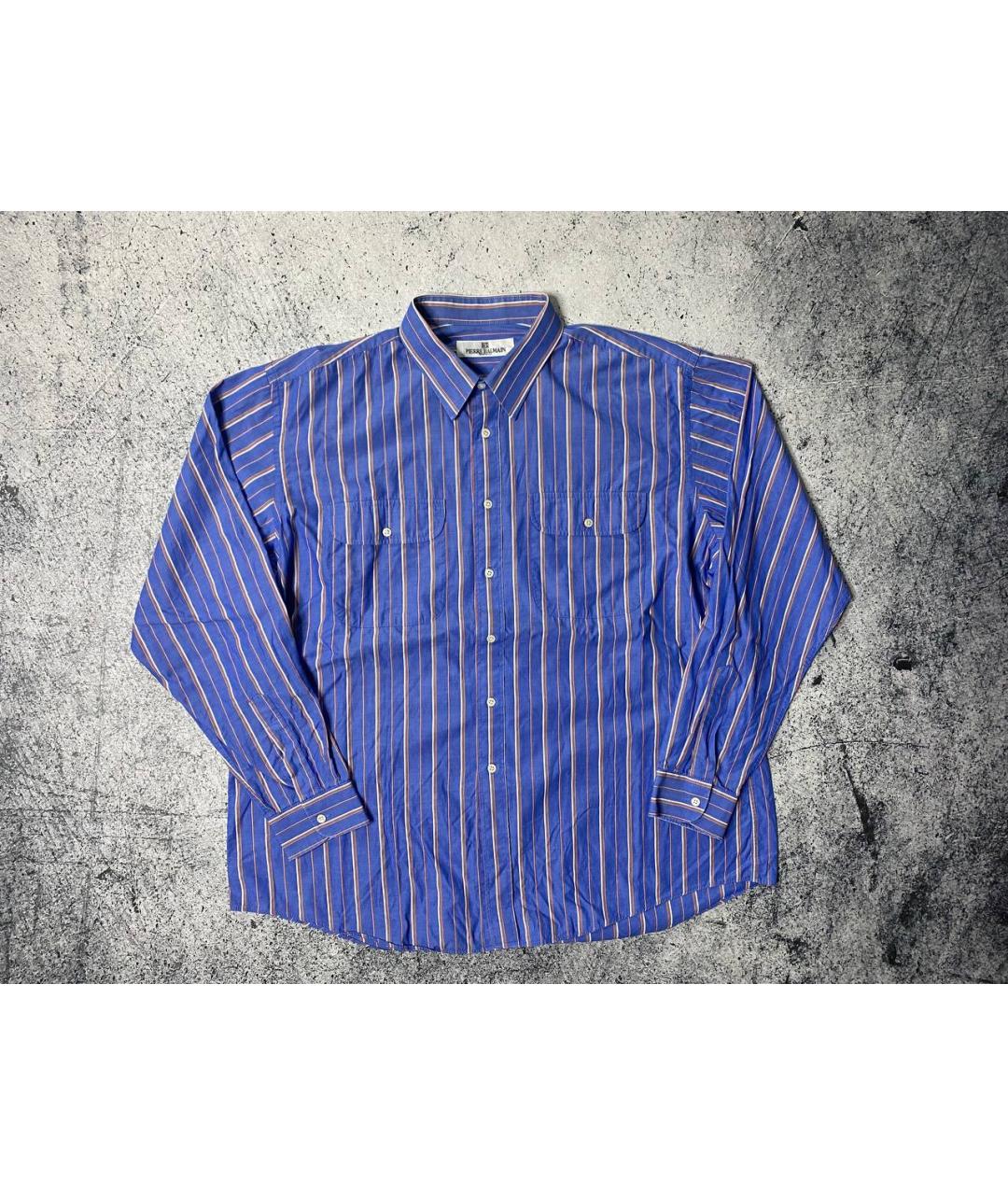 PIERRE BALMAIN Синяя хлопковая классическая рубашка, фото 3
