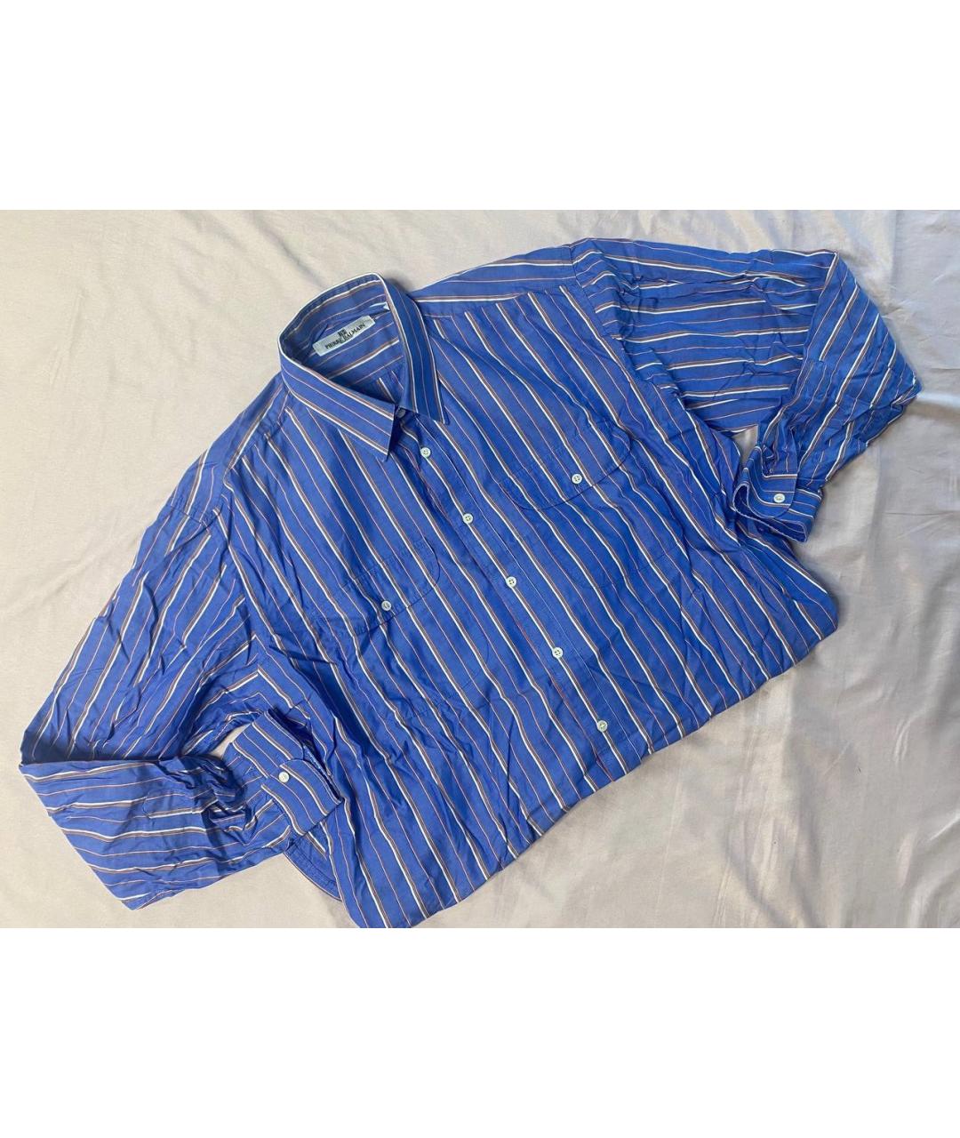 PIERRE BALMAIN Синяя хлопковая классическая рубашка, фото 2
