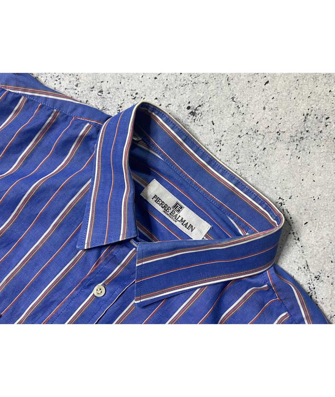 PIERRE BALMAIN Синяя хлопковая классическая рубашка, фото 5