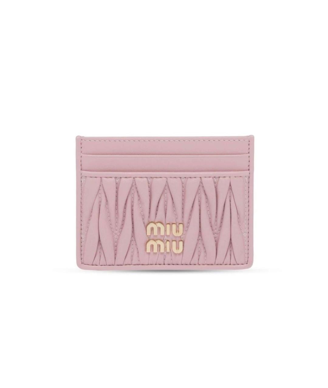 MIU MIU Розовый кожаный кардхолдер, фото 1