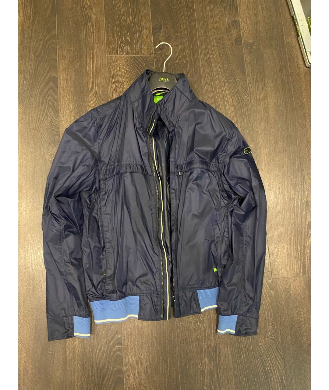 HUGO BOSS Темно-синяя синтетическая куртка, фото 3