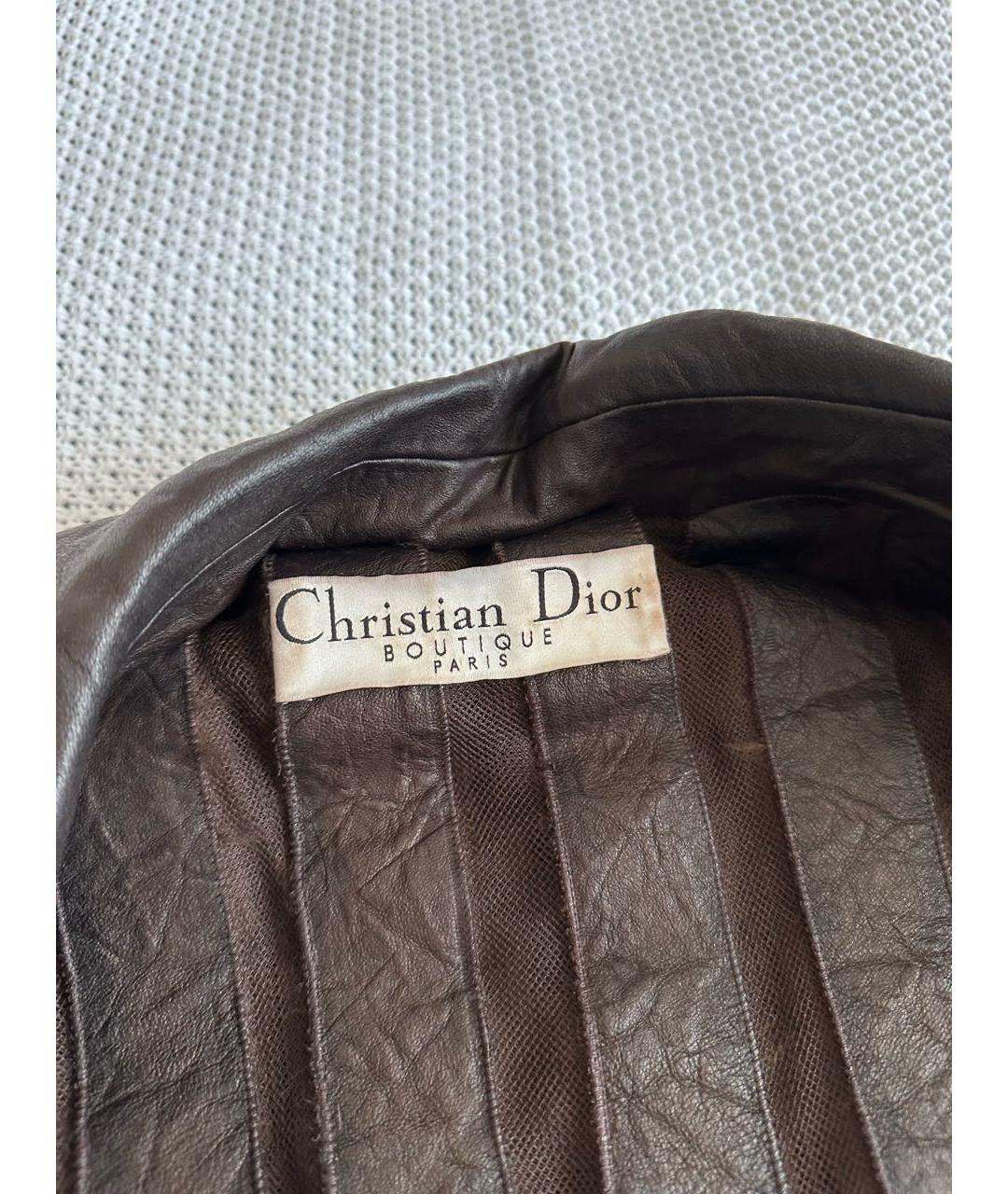 CHRISTIAN DIOR PRE-OWNED Коричневая меховая куртка, фото 3