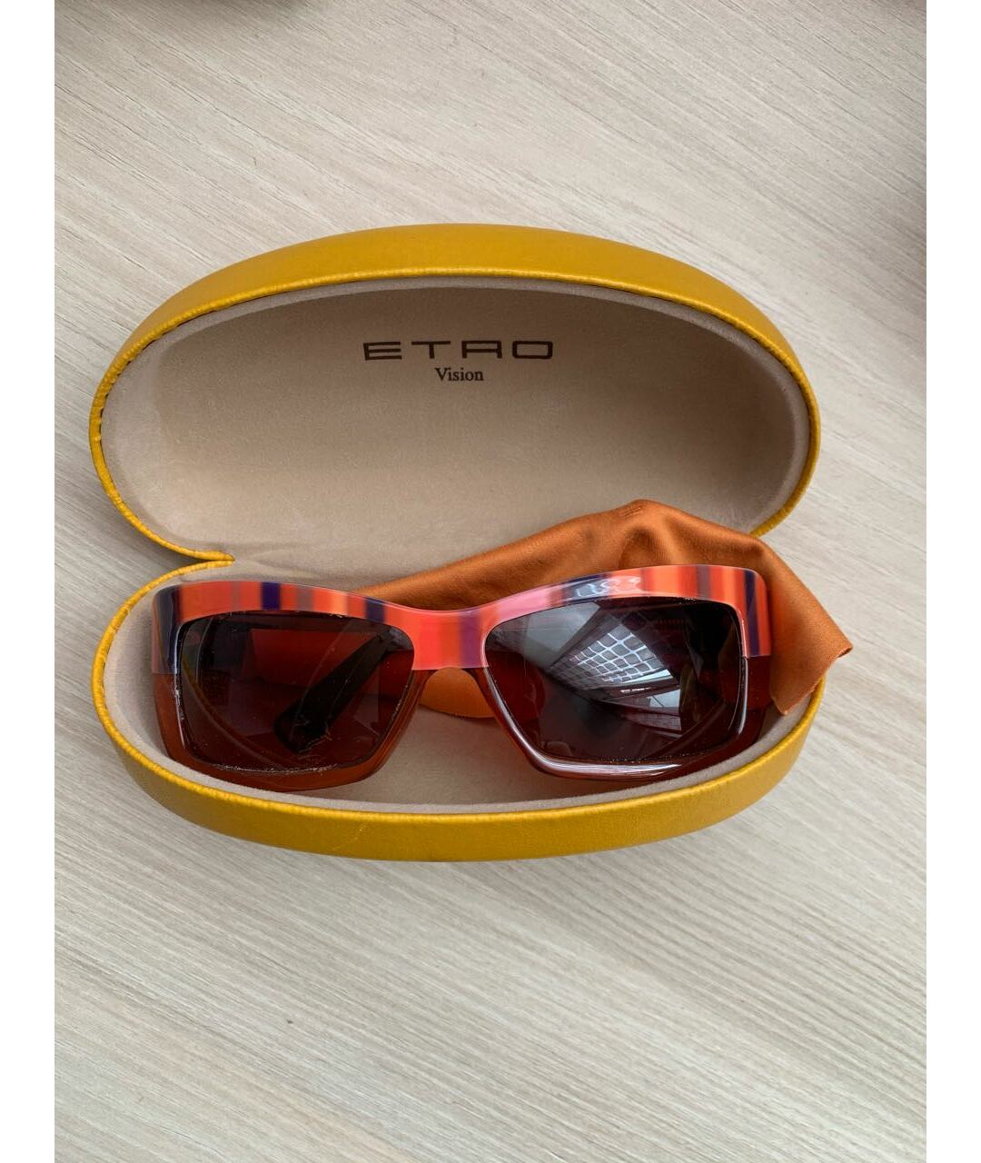 ETRO Коралловые пластиковые солнцезащитные очки, фото 5