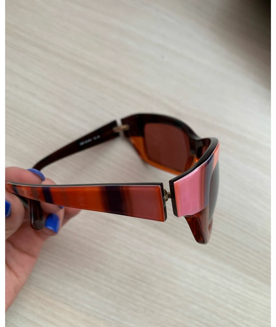 ETRO Коралловые пластиковые солнцезащитные очки, фото 2