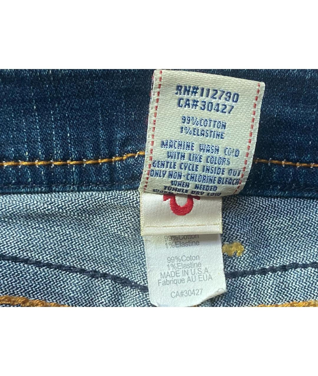TRUE RELIGION Синие хлопковые джинсы слим, фото 9