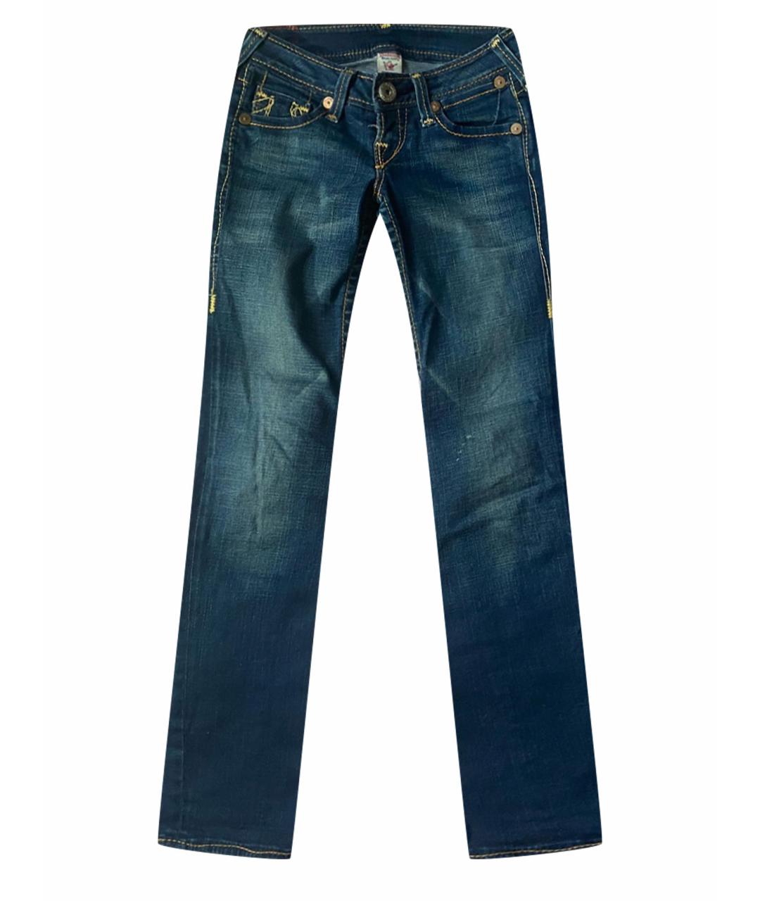 TRUE RELIGION Синие хлопковые джинсы слим, фото 1