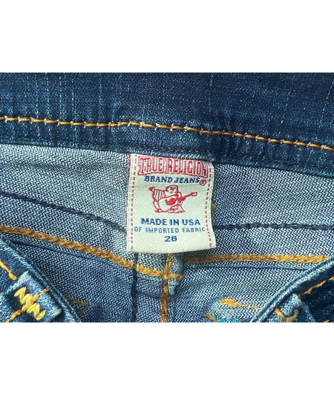 TRUE RELIGION Синие хлопковые джинсы слим, фото 8