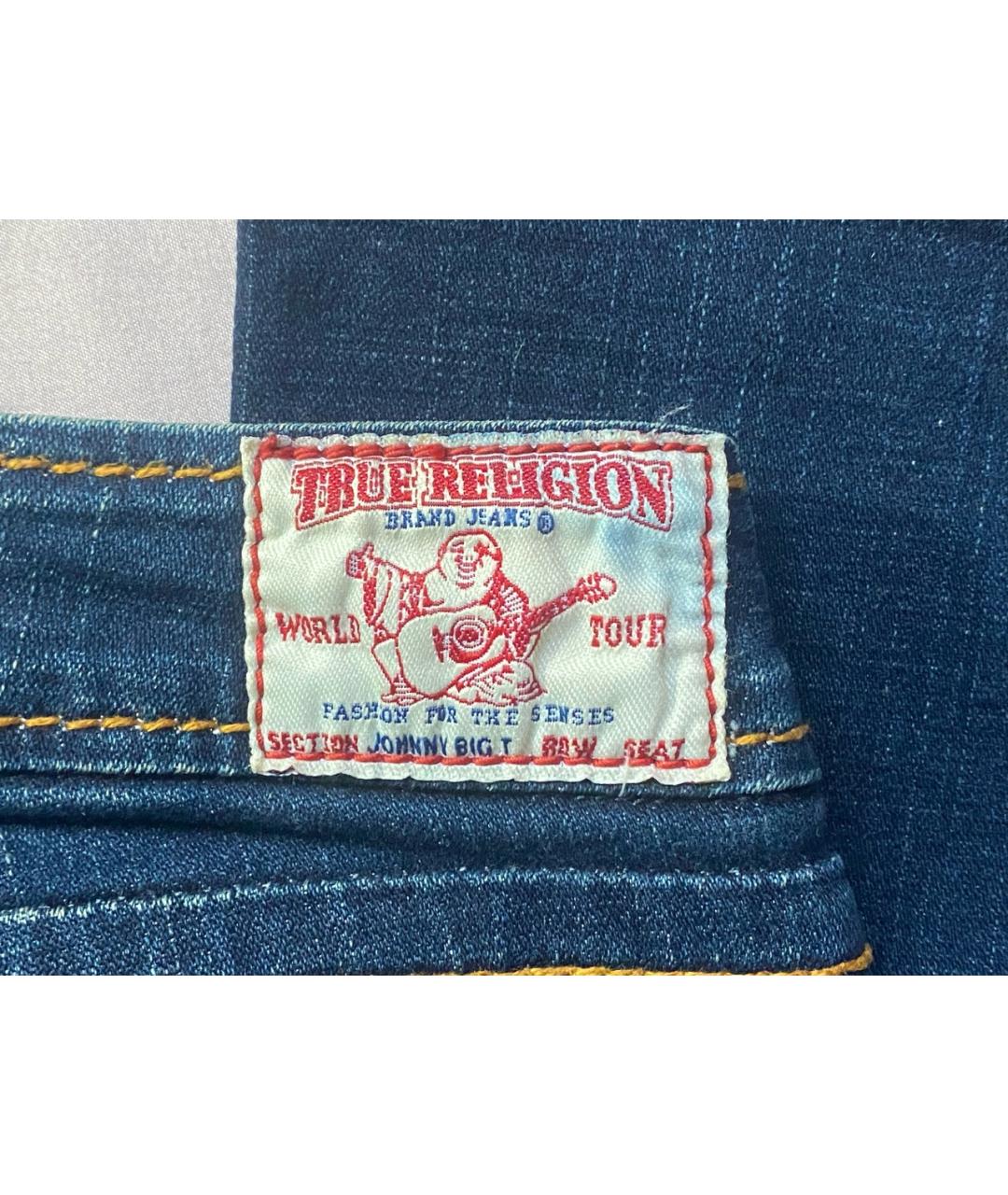 TRUE RELIGION Синие хлопковые джинсы слим, фото 6