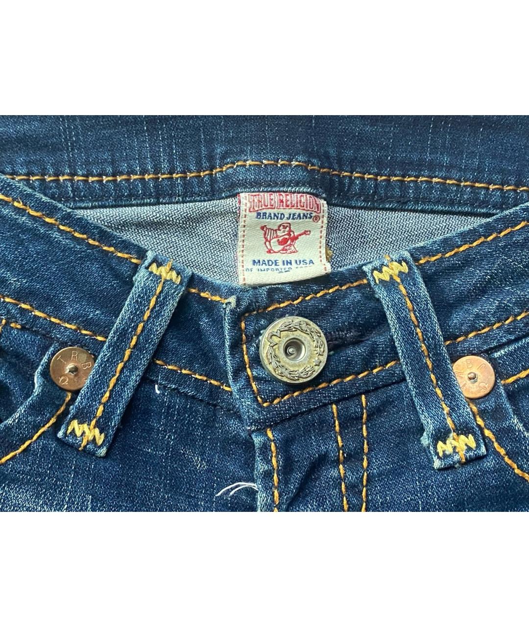 TRUE RELIGION Синие хлопковые джинсы слим, фото 7