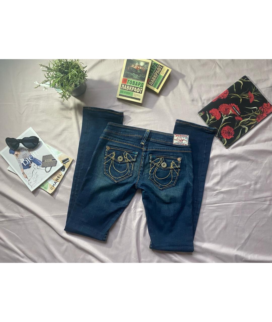 TRUE RELIGION Синие хлопковые джинсы слим, фото 2