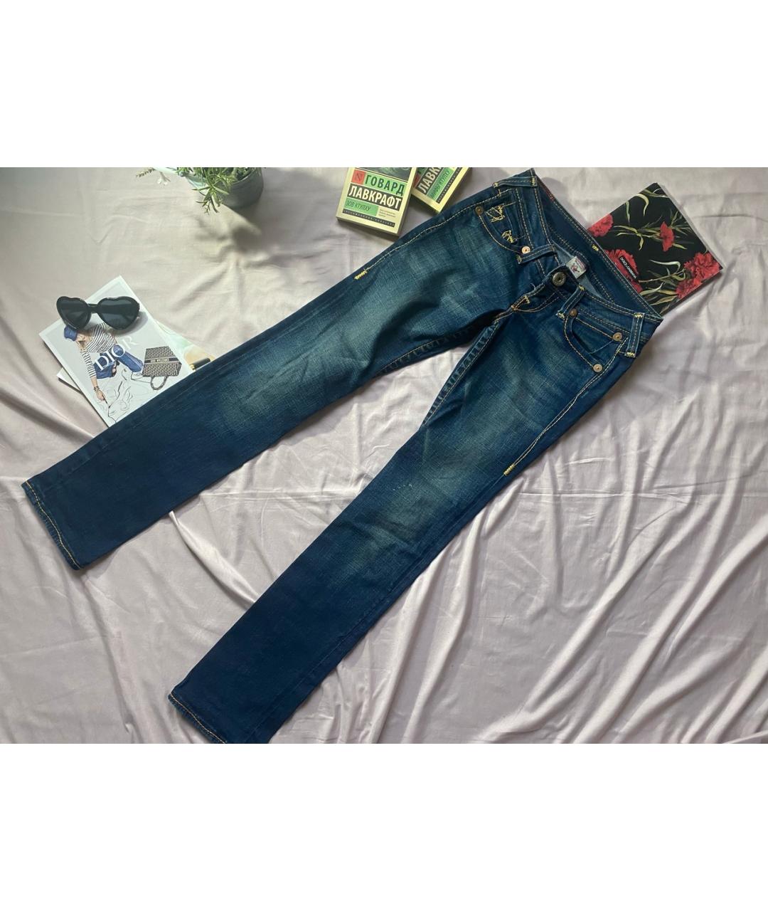 TRUE RELIGION Синие хлопковые джинсы слим, фото 10
