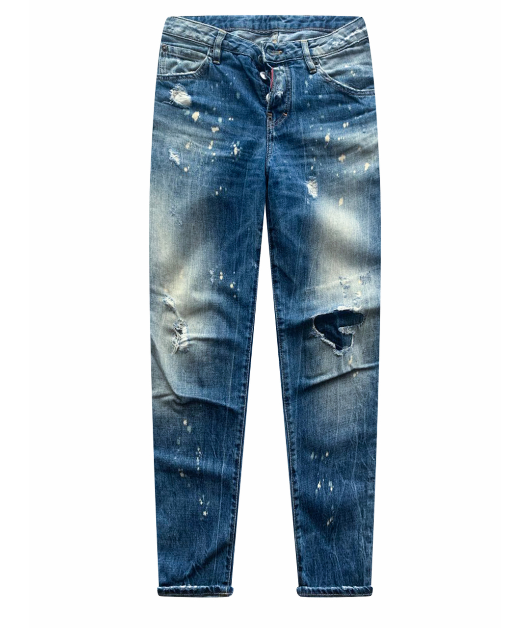 DSQUARED2 Темно-синие хлопковые джинсы слим, фото 1