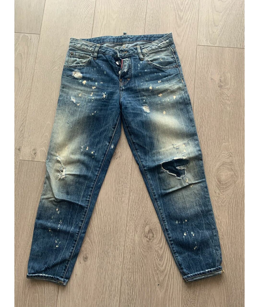 DSQUARED2 Темно-синие хлопковые джинсы слим, фото 5