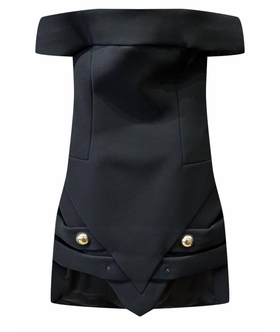 ANTHONY VACCARELLO Черное вискозное коктейльное платье, фото 1