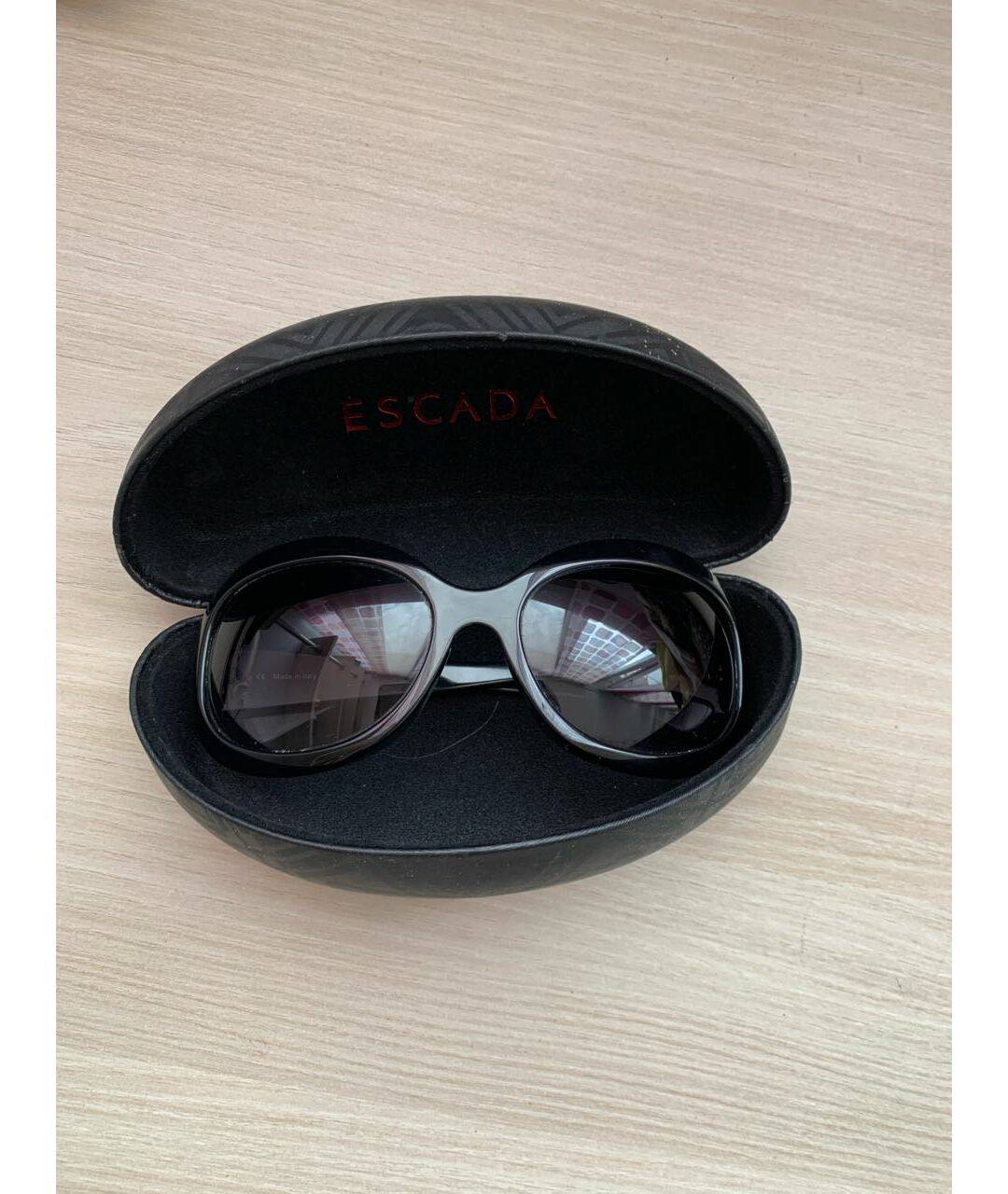 ESCADA VINTAGE Черные пластиковые солнцезащитные очки, фото 4