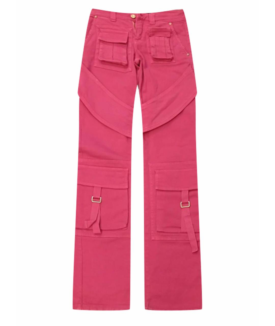 BLUMARINE Розовые хлопковые джинсы клеш, фото 1