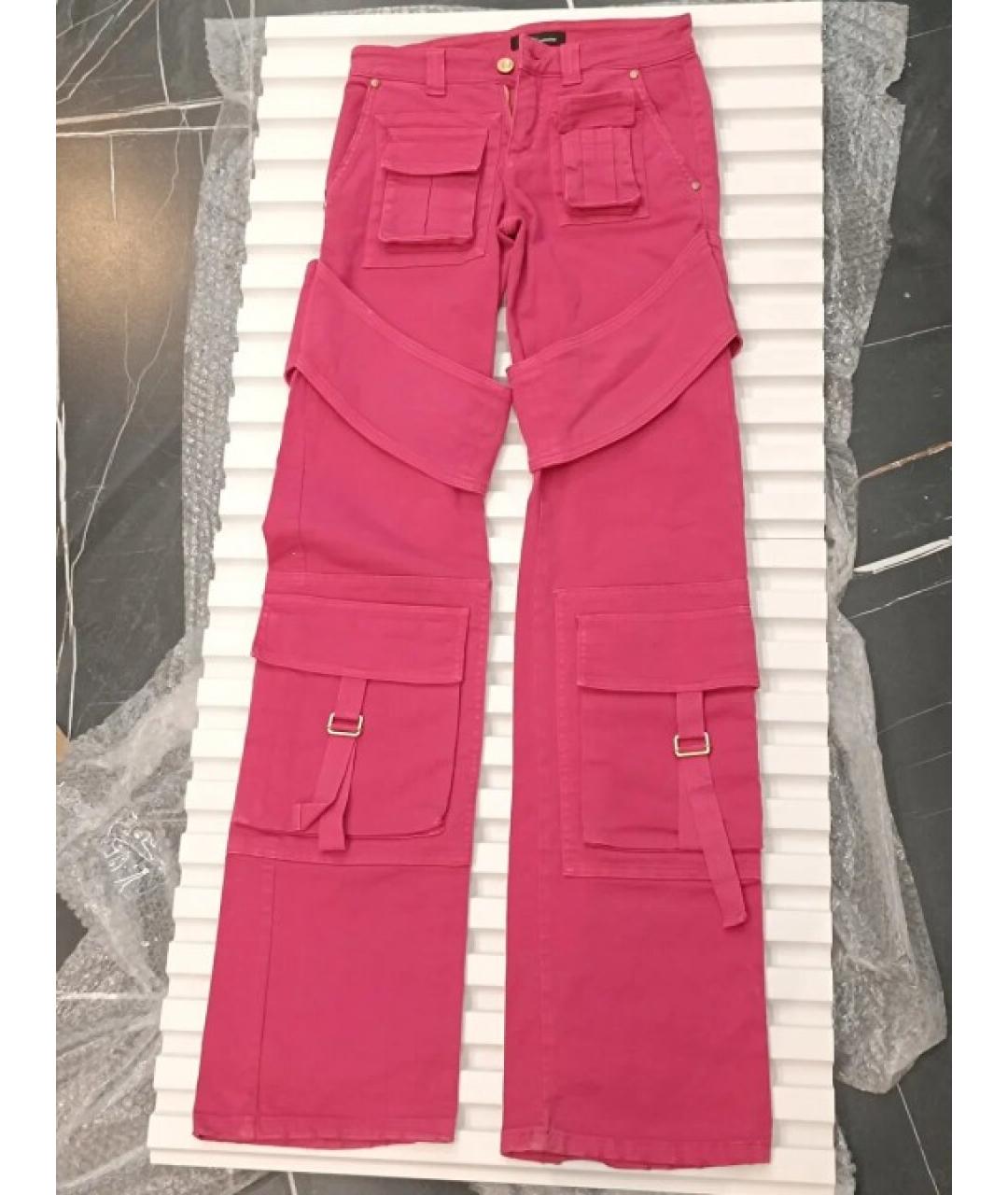 BLUMARINE Розовые хлопковые джинсы клеш, фото 5