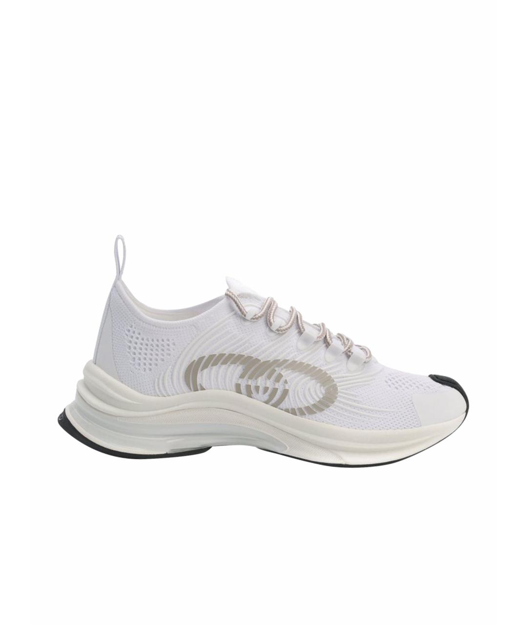 GUCCI Белые текстильные низкие кроссовки / кеды, фото 1