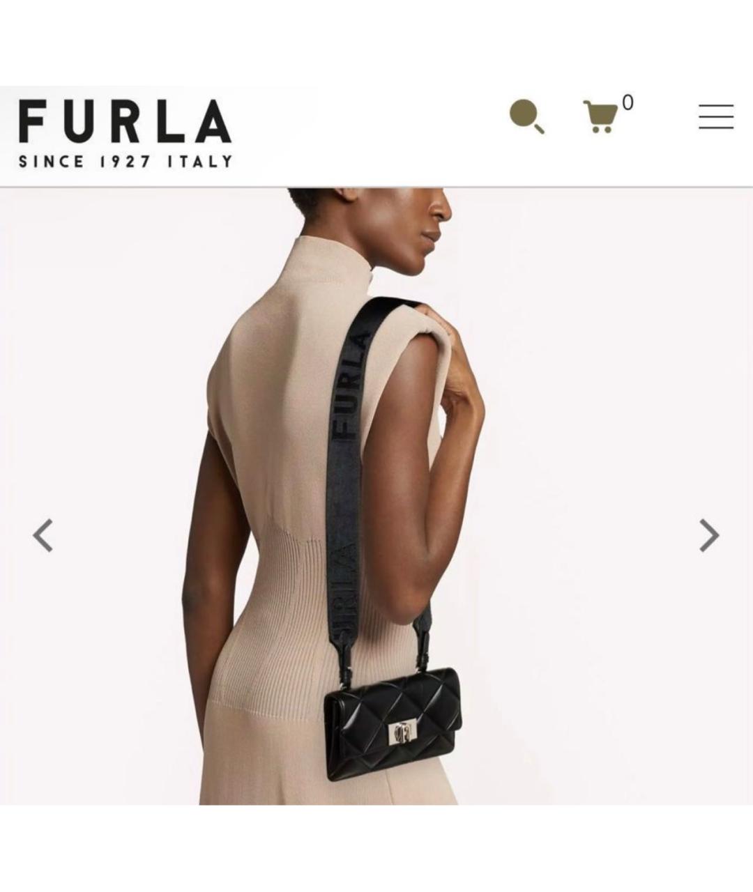 FURLA Черная кожаная сумка через плечо, фото 4