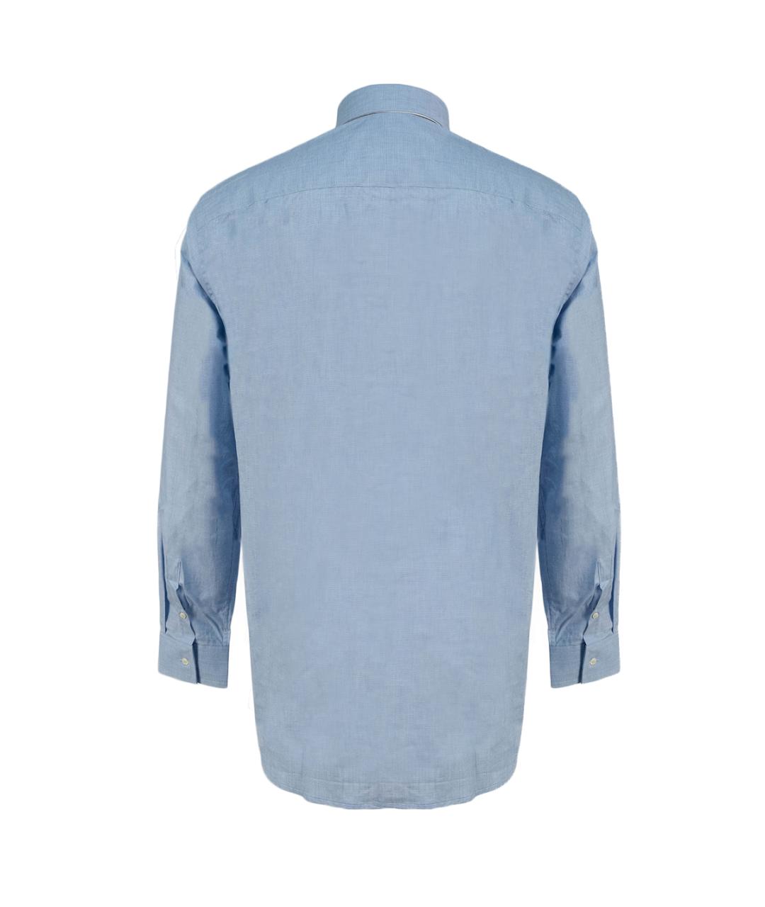 GIANFRANCO FERRE Голубая хлопковая классическая рубашка, фото 2
