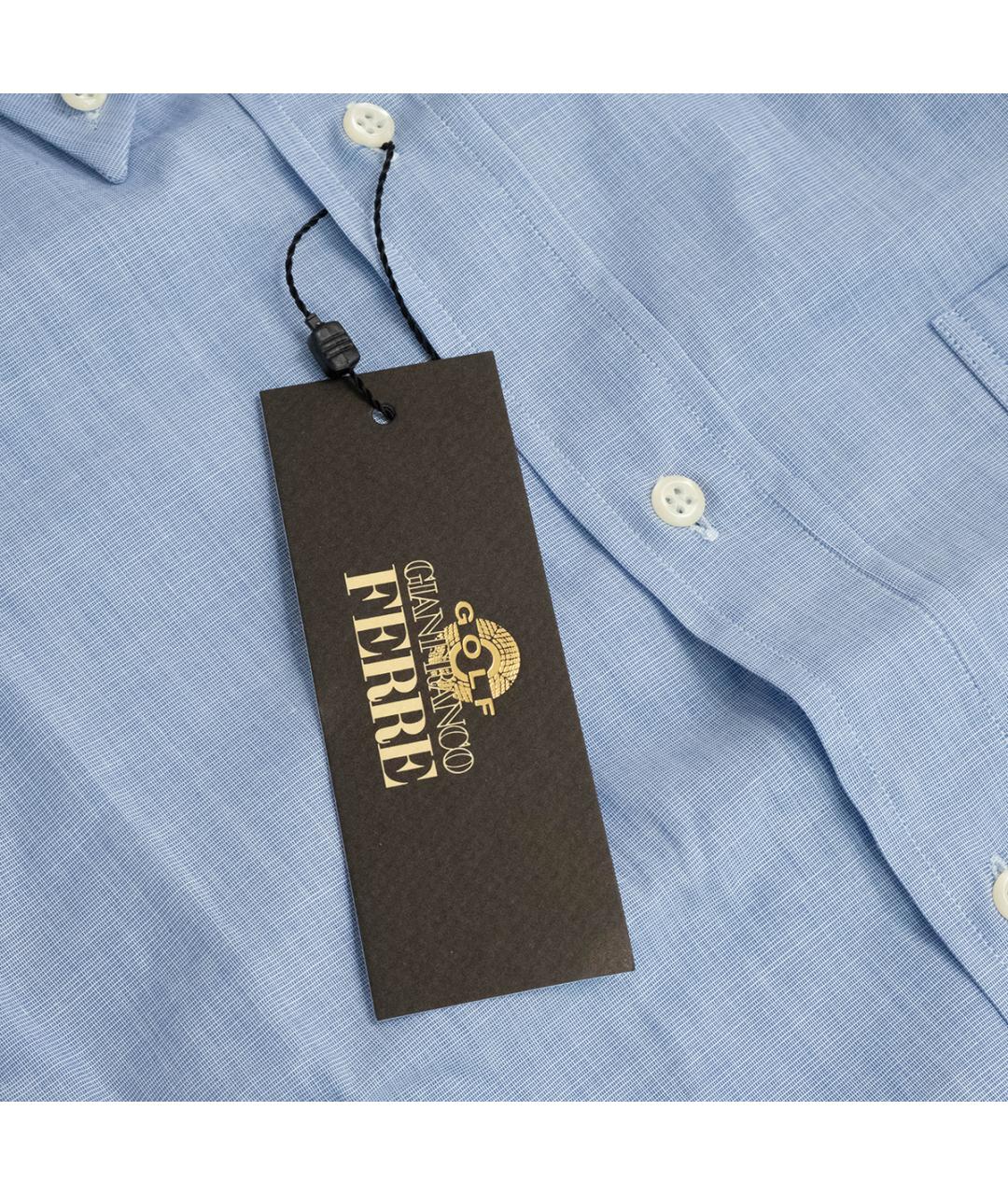 GIANFRANCO FERRE Голубая хлопковая классическая рубашка, фото 4