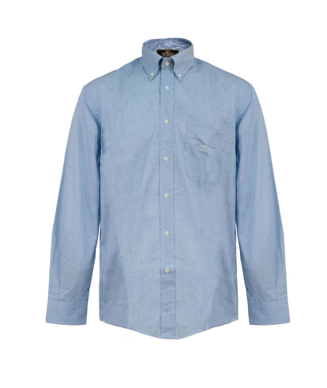 GIANFRANCO FERRE Голубая хлопковая классическая рубашка, фото 1