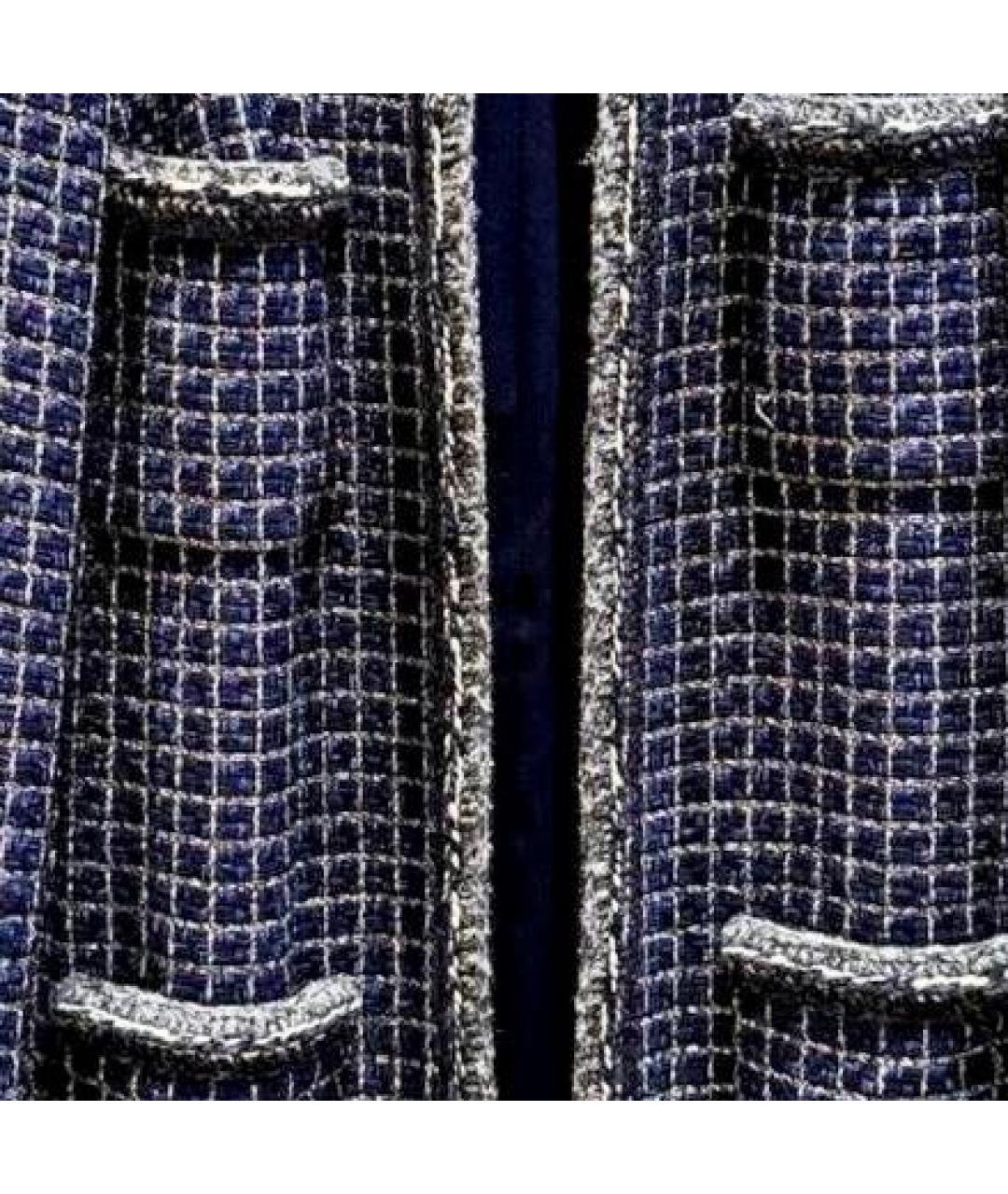 CHANEL PRE-OWNED Темно-синий полиамидовый жакет/пиджак, фото 4