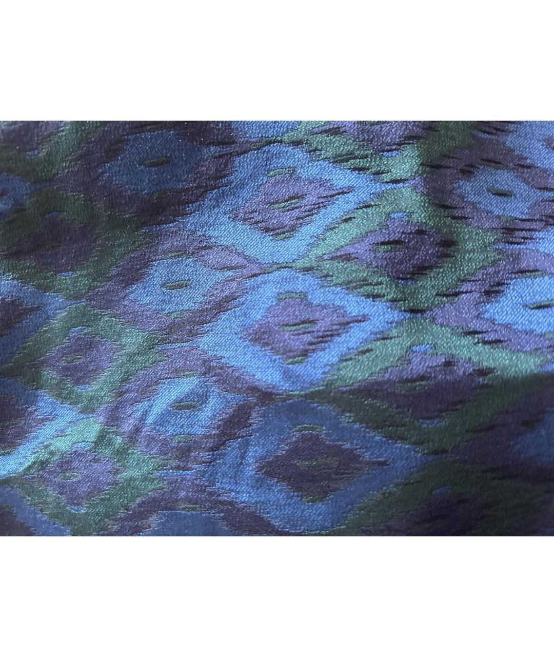 ULYANA SERGEENKO Темно-синяя полиэстеровая юбка миди, фото 4
