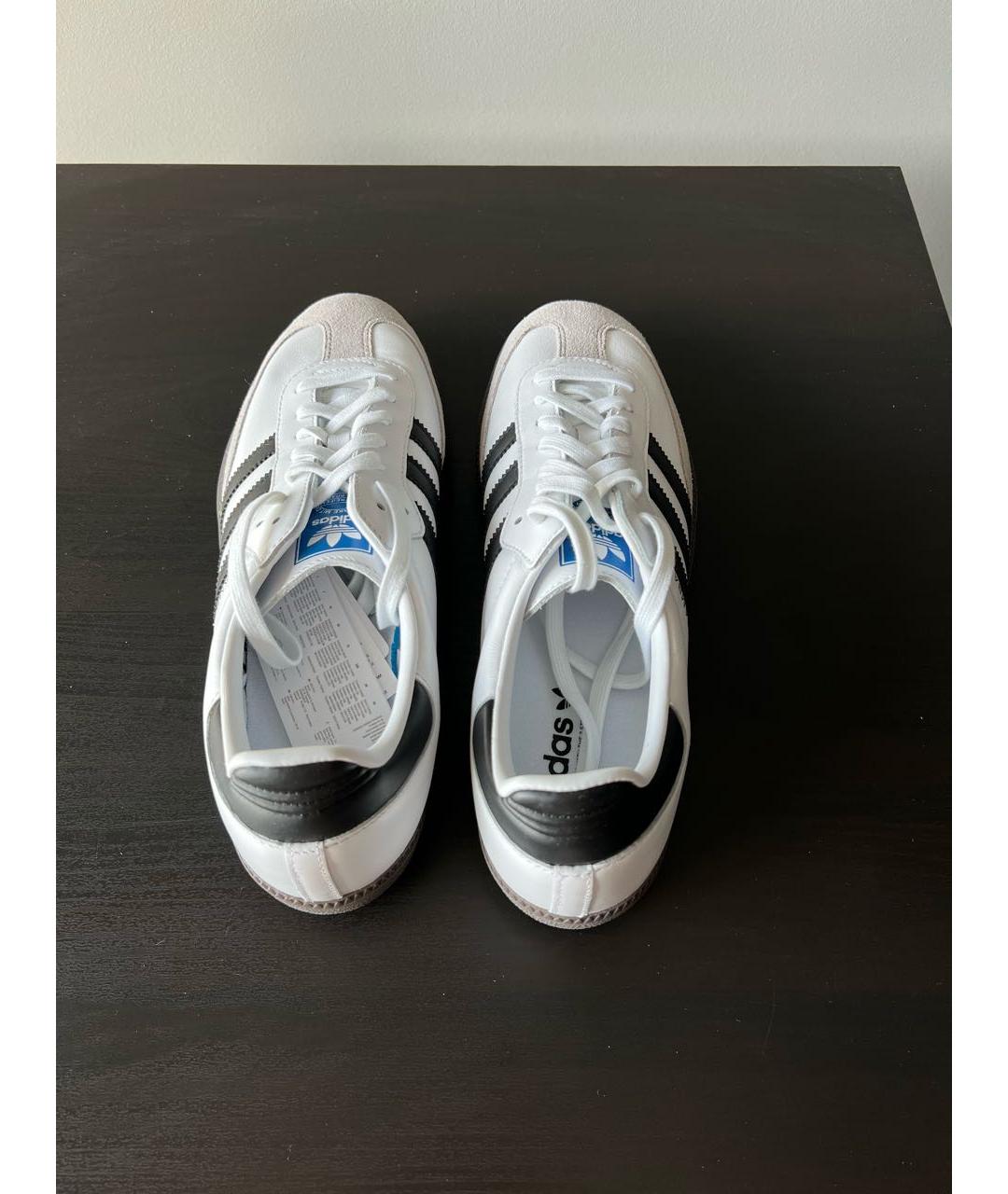 ADIDAS Белые кожаные низкие кроссовки / кеды, фото 3