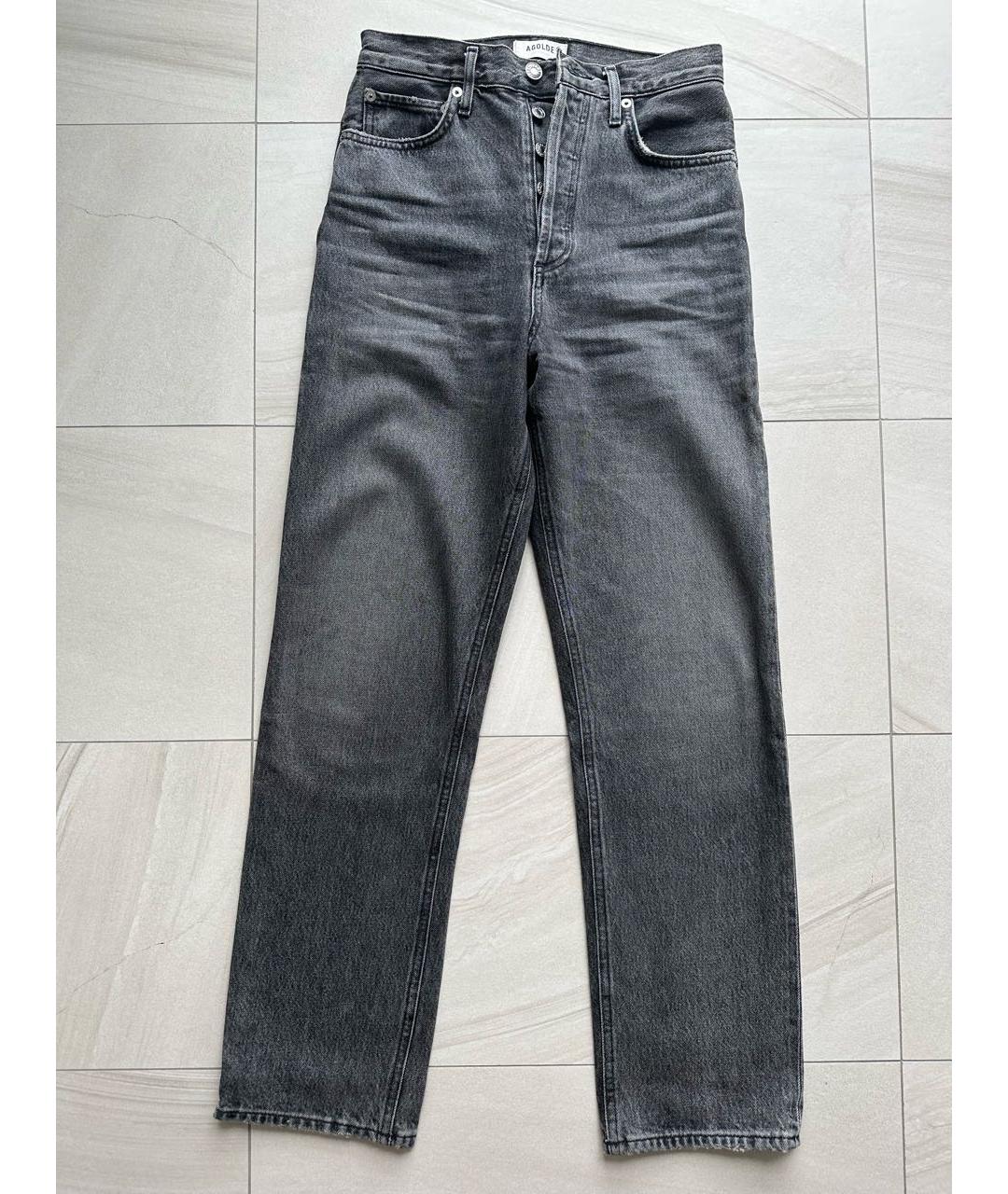 AGOLDE Серые хлопковые прямые джинсы, фото 4