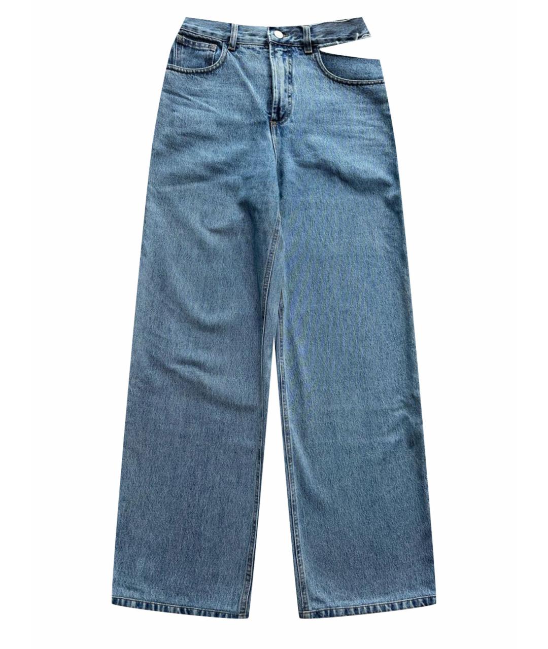 FORTE COUTURE Голубые хлопковые прямые джинсы, фото 1