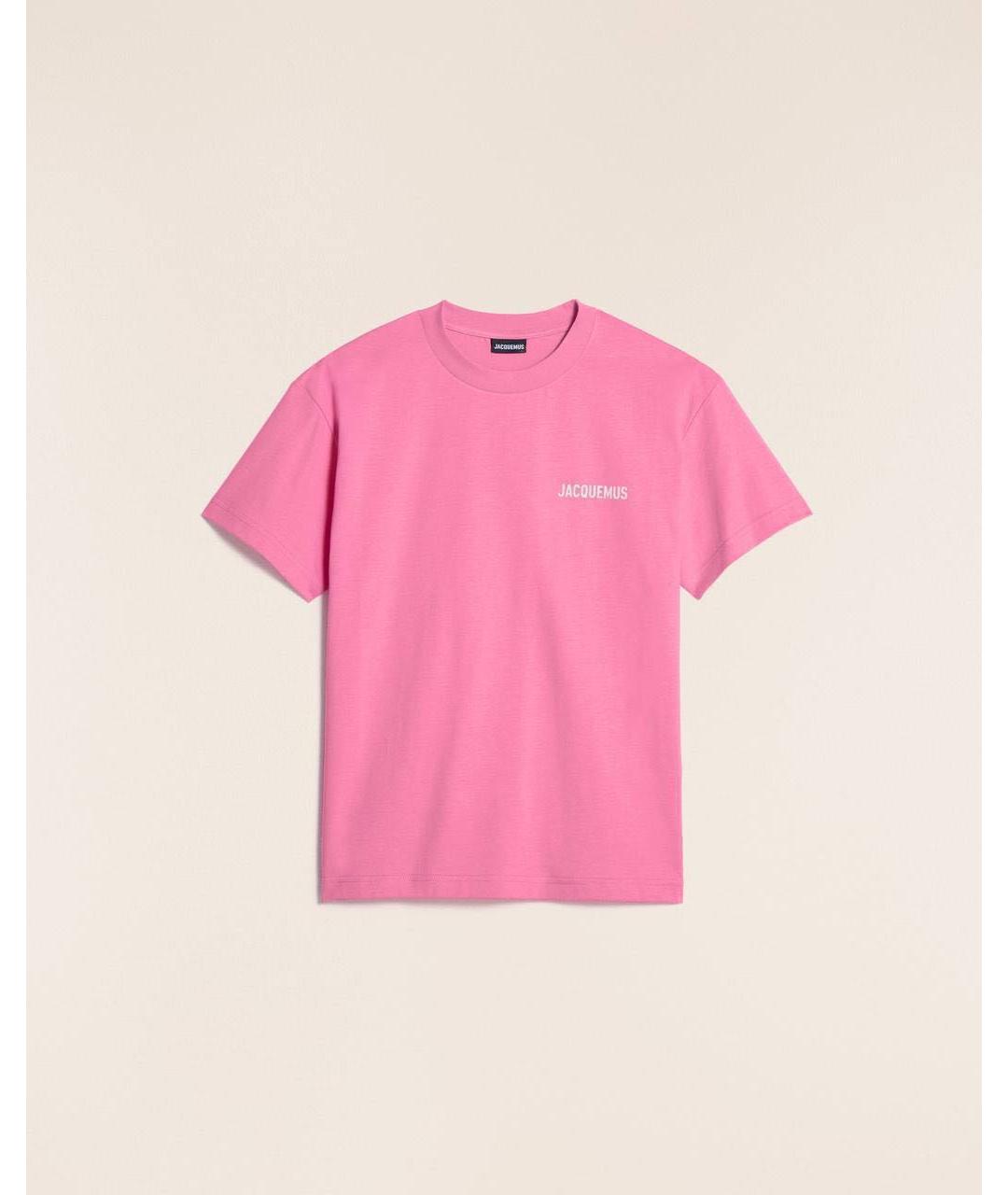 JACQUEMUS Розовая хлопковая футболка, фото 7