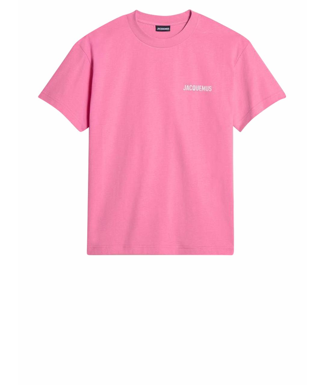JACQUEMUS Розовая хлопковая футболка, фото 1