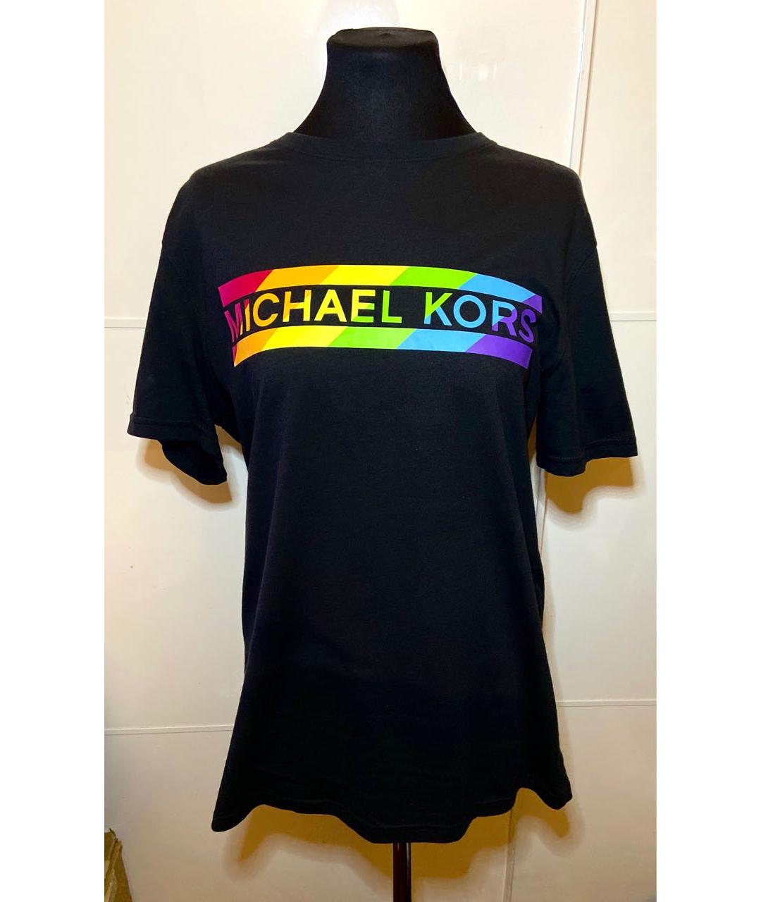 MICHAEL KORS Черная хлопковая футболка, фото 2