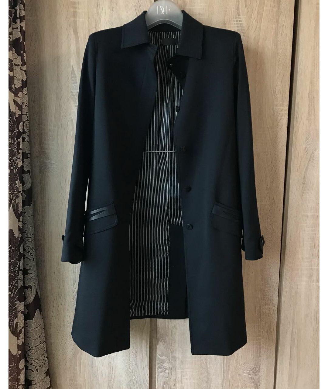 BALLY Черное шерстяное пальто, фото 4